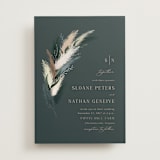 "Arched Pampas" - Wedding Invitations in Basil by Kaydi Bishop - Front