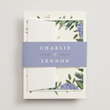 "Hydrangea Frame" - Wedding Invitations in Periwinkle by Susan Moyal - Assembled