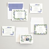"Hydrangea Frame" - Wedding Invitations in Periwinkle by Susan Moyal - Invitation Suite