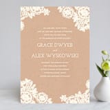 "Lace and Kraft" - Wedding Invitations in Kraft by Katharine Watson - Front