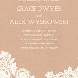 "Lace and Kraft" - Wedding Invitations in Kraft by Katharine Watson - Close-Up