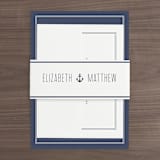 "Down by the Sea" - Wedding Invitations in Marine by Sandra Picco Design - Assembled