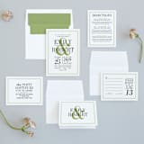 "Wed in Type" - Wedding Invitations in Moss by Ariel Rutland - Invitation Suite