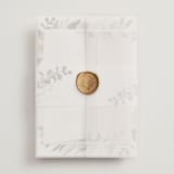 "Ivory Ring" - Wedding Invitations in Blush by Susan Moyal - Assembled with Vellum Wrap and Wax Seal