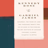 "painted colorblock" - Wedding Invitations in Poppy by Angela Marzuki - Close-Up