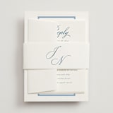 "Marenza" - Wedding Invitations in Bluebell by Jessica Williams - Assembled with Belly Band