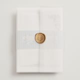 "Coastal crest" - Wedding Invitations in Ocean by Creo Study - Assembled with Vellum Wrap and Wax Seal