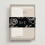 "Linea" - Wedding Invitations in Noir by Pixel and Hank - Assembled with Belly Band