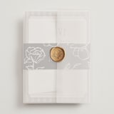 "Linea" - Wedding Invitations in Noir by Pixel and Hank - Assembled with Vellum Wrap and Wax Seal