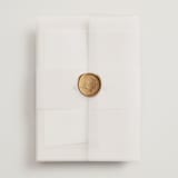 "Everlasting" - Wedding Invitations in Latte by Jennifer Postorino - Assembled with Vellum Wrap and Wax Seal
