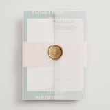 "Bold Type" - Wedding Invitations in Parrot by Owl and Toad - Assembled with Vellum Wrap and Wax Seal