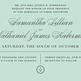 "Notable" - Wedding Invitations in Robins Egg by Olivia Raufman - Close-Up