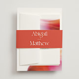 "Flamenco" - Wedding Invitations in Hibiscus by Catherine Culvenor - Assembled with Belly Band