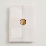 "Amanecer" - Wedding Invitations in Dawn by Tamara Hilje - Assembled with Vellum Wrap and Wax Seal