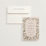 "Secret Garden" - Wedding Invitations in Blush by Susan Moyal - Invitation with Envelope