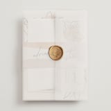 "leaf contour" - Wedding Invitations in Natural by Susan Zinader - Assembled with Vellum Wrap and Wax Seal