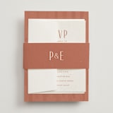 "Echo" - Wedding Invitations in Rust by Jennifer Wick - Assembled with Belly Band