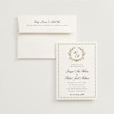 "Monogramed" - Wedding Invitations in Blush by Susan Moyal - Invitation with Envelope