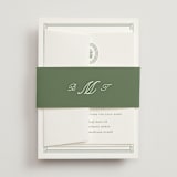 "Court" - Wedding Invitations in Leaf by Kate Ahn - Assembled with Belly Band