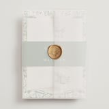 "gates and pillars" - Wedding Invitations in Sap by Becky Nimoy - Assembled with Vellum Wrap and Wax Seal