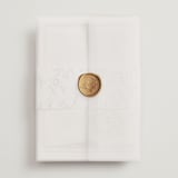 "Love Beyond Measure" - Wedding Invitations in Mineral by Oscar and Emma - Karly Depew - Vellum Wrap with Wax Seal