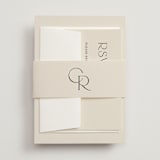 "Edge" - Wedding Invitations in Linen by Kelly Schmidt - Assembled with Belly Band