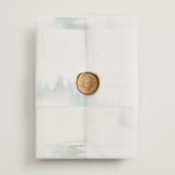 "Forest air" - Wedding Invitations in Forest by Yuliya Evseeva - Vellum Wrap with Wax Seal