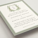 "Greenery crest" - Wedding Invitations in Sage by Sarah Knight - Detail