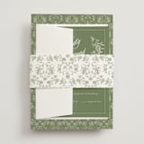 "Vintage Garden" - Wedding Invitations in Forest by Sherley Ferreira - Assembled with Belly Band