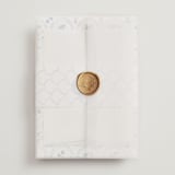 "Positano" - Wedding Invitations in Cerulean by Tamara Hilje - Assembled with Vellum Wrap and Wax Seal