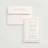 "Fleur Corner" - Wedding Invitations in French Blue by Carolyn MacLaren - Invitation with Envelope