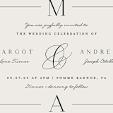 "Classic Monogram" - Wedding Invitations in Cream by Carolyn MacLaren - Close-Up