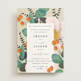 "Floral Splash" - Wedding Invitations in Wheat by Keen Peachy - Front