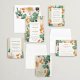 "Floral Splash" - Wedding Invitations in Wheat by Keen Peachy - Invitation Suite