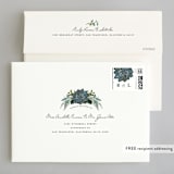 "Echeveria" - Wedding Invitations in Prussian Blue by Susan Moyal - FREE Recipient Addressing