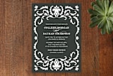 "Jacquard" - Wedding Invitations in Ebony by Laura Hankins - Front