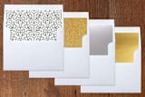 "Jacquard" - Wedding Invitations in Ebony by Laura Hankins - Envelope Liner Options