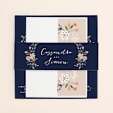 "Wildflower Crest" - Wedding Invitations in Navy by Alethea and Ruth - Assembled