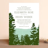 "Mountain View" - Wedding Invitations in Pine Green by Ariel Rutland - Front