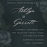 "Peaceful Garden" - Wedding Invitations in Deep Sea by Jill Means - Close-Up