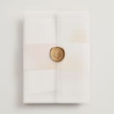 "Blend" - Wedding Invitations in Honeysuckle by Sarah Lenger - Vellum Wrap with Wax Seal