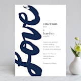 "Brushed Love" - Wedding Invitations in Night Navy by Lisa Guerrero - Front