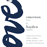 "Brushed Love" - Wedding Invitations in Night Navy by Lisa Guerrero - Close-Up