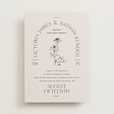 "Floral Type Arch" - Wedding Invitations in Linen by Baumbirdy - Front