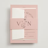 "Floral Type Arch" - Wedding Invitations in Petal by Baumbirdy - Assembled with Belly Band
