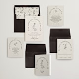 "Floral Type Arch" - Wedding Invitations in Linen by Baumbirdy - Invitation Suite