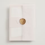 "Floral Type Arch" - Wedding Invitations in Petal by Baumbirdy - Assembled with Vellum Wrap and Wax Seal