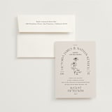 "Floral Type Arch" - Wedding Invitations in Linen by Baumbirdy - Invitation with Envelope