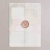 "veil sweet" - Wedding Invitations in Blush by Cass Imagines - Vellum Wrap with Wax Seal