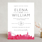 "Skyline -New York" - Wedding Invitations in Magenta by Laura Condouris - Front